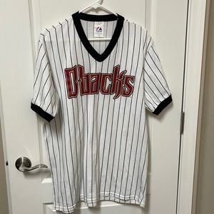 Arizona Diamondbacks baseball shirt white with black stripes size Xtra Large